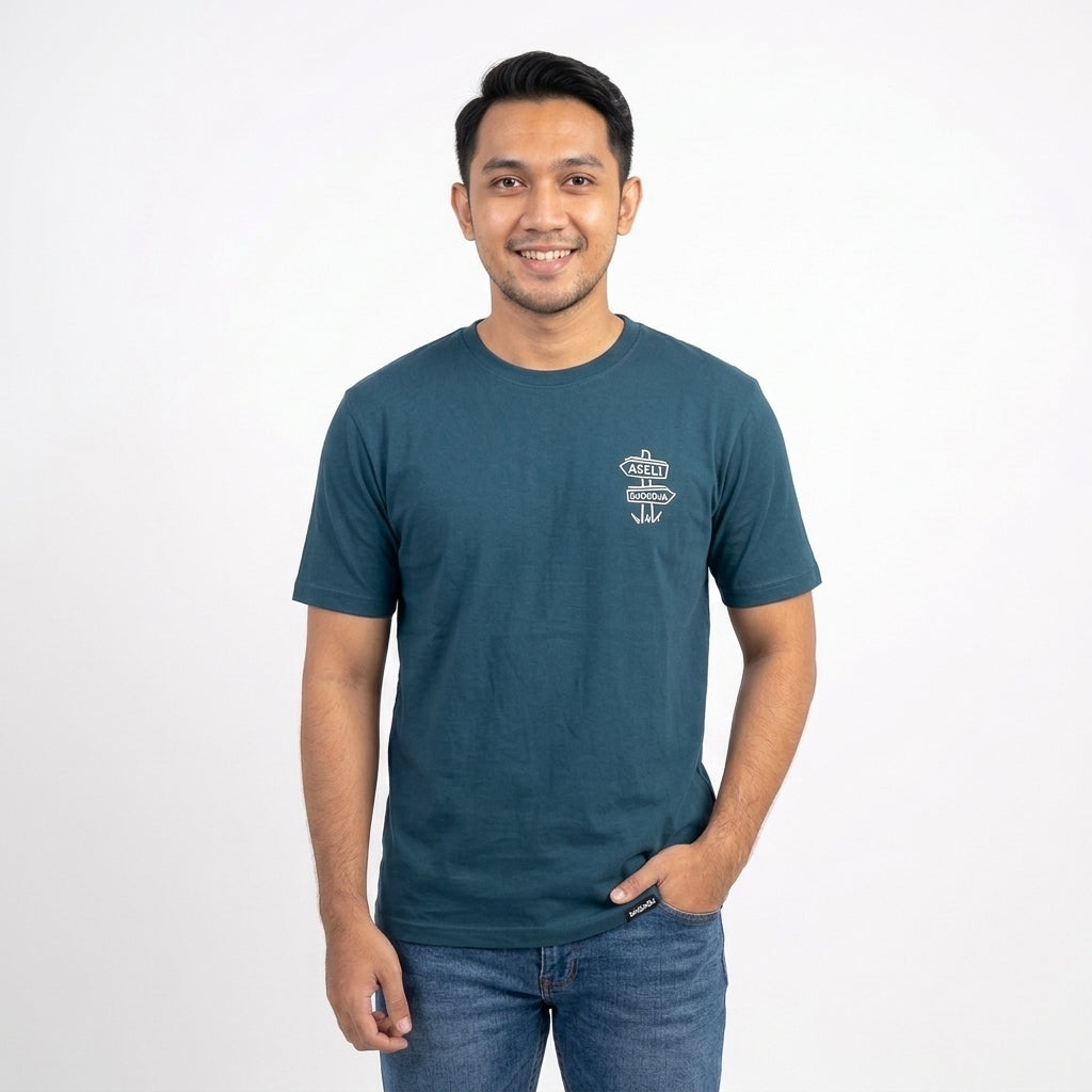 Dagadu Kaos Pria Lengan Pendek Reguler Beach Cotton Combed 24S