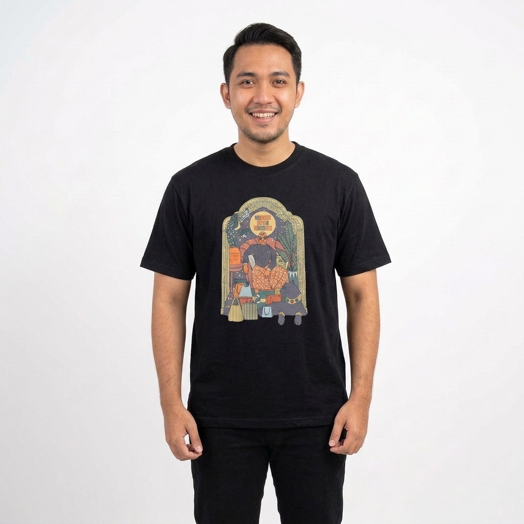 Dagadu Kaos Pria Lengan Pendek Reguler Malioboro Mas Cotton Combed 24S