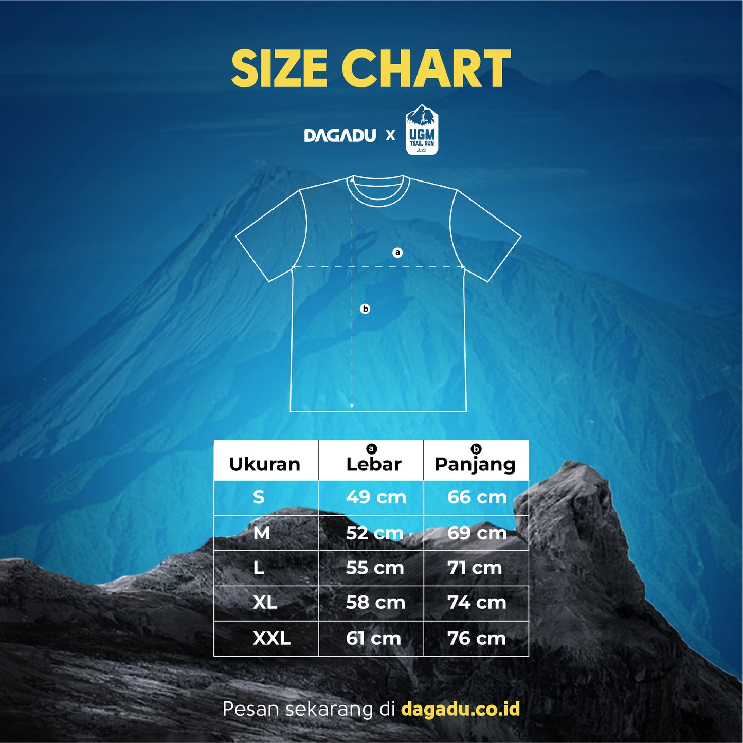 Pre-Order Kaos Merch UGM Trail Run X Dagadu V1 - Hitam