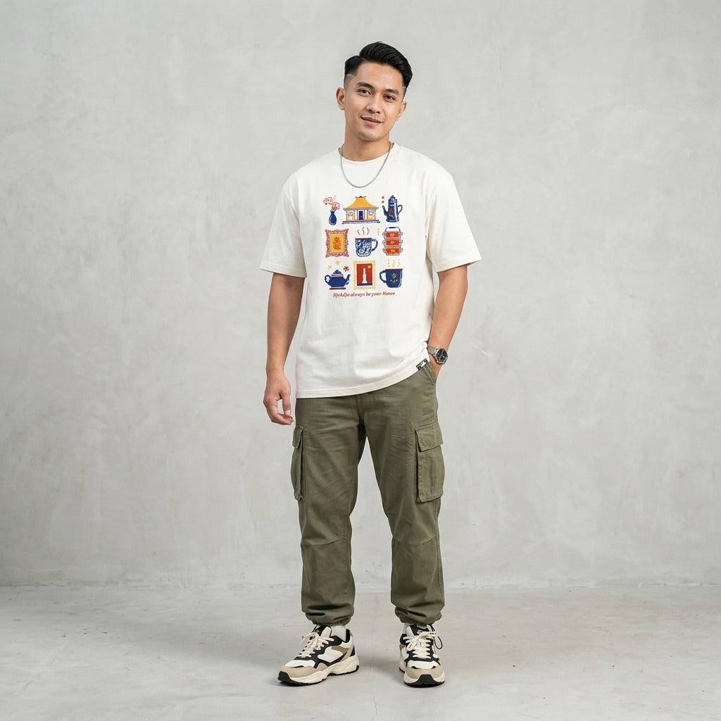Dagadu Kaos Pria Lengan Pendek Reguler Jogja Pixel Cotton Combed 24s